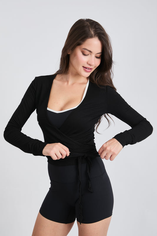 Top Wrap Alba - Negro